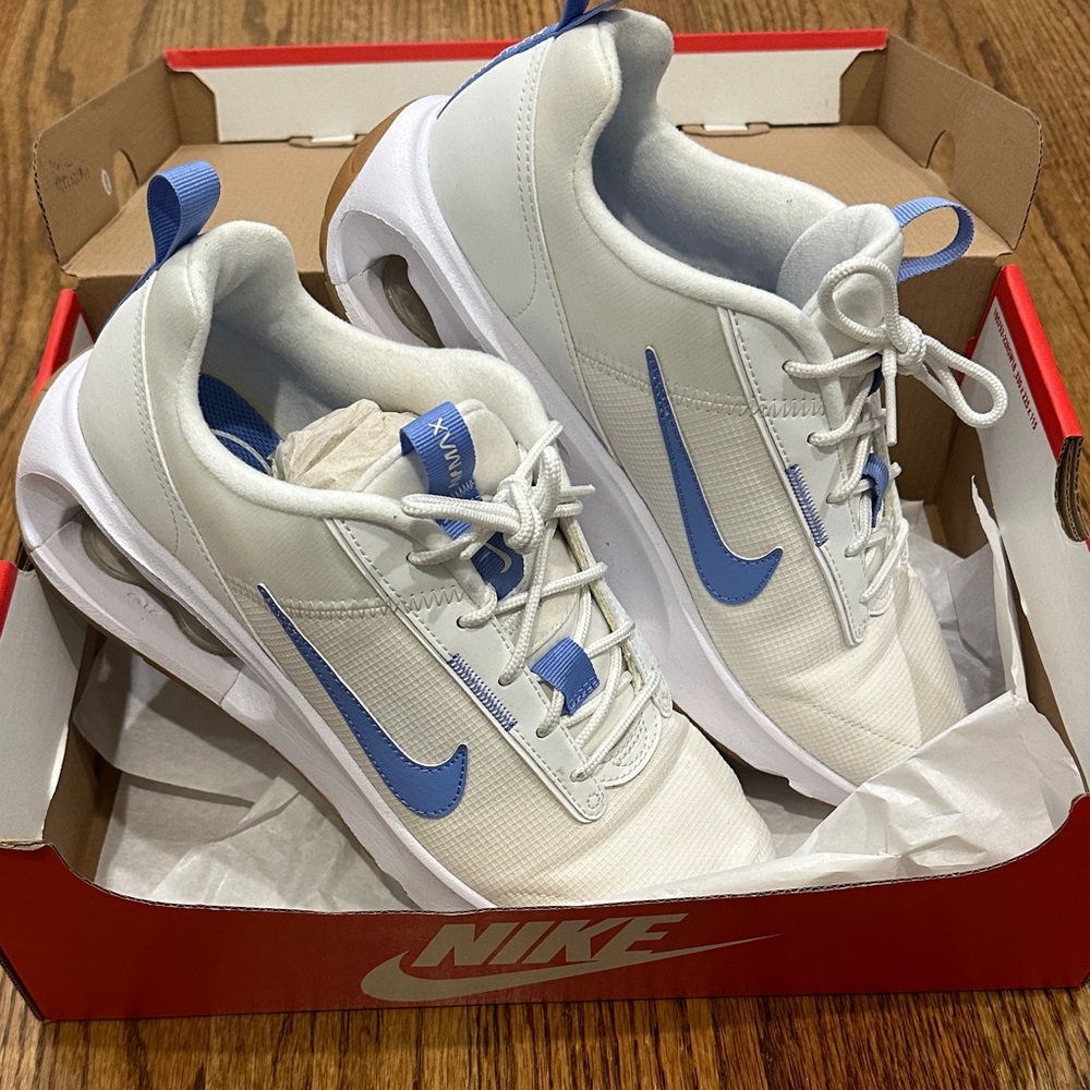 Nike Air Max White and Blue Shoes